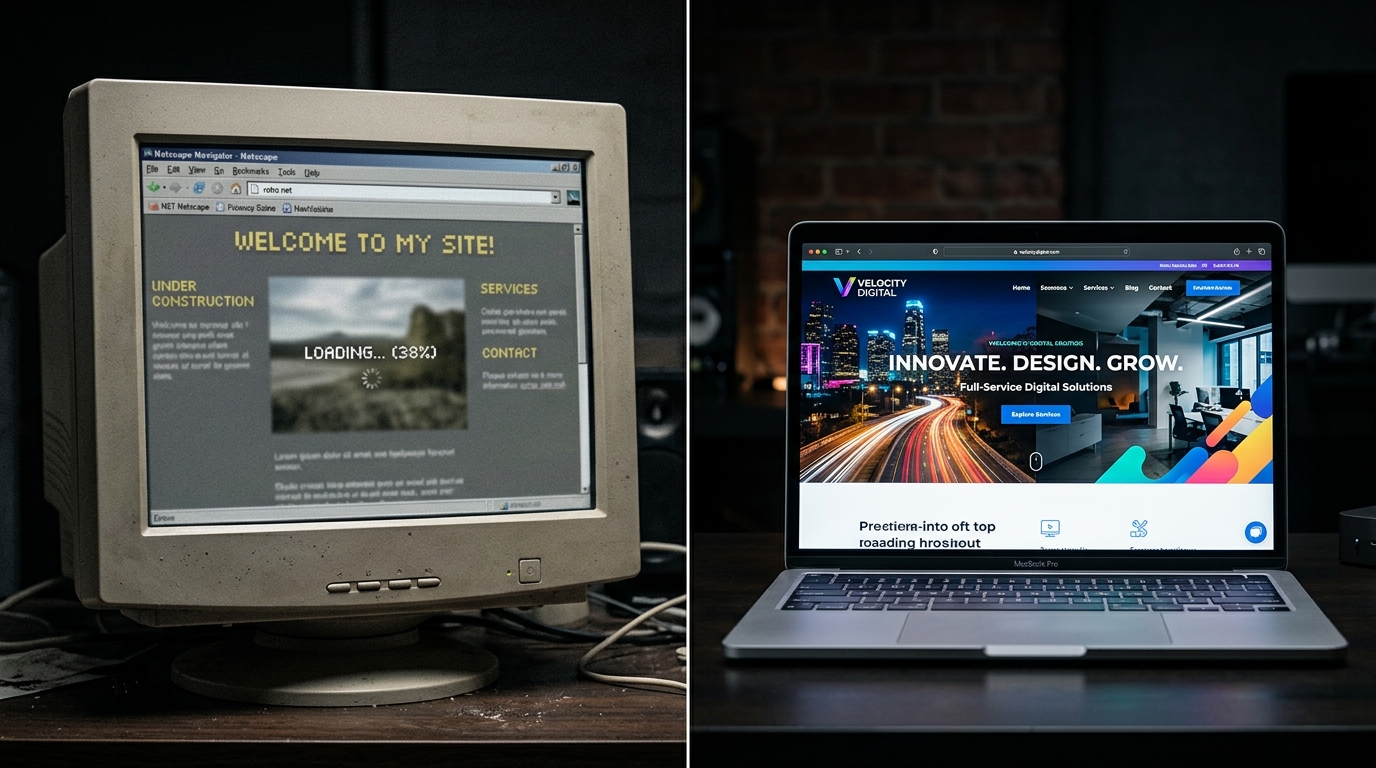 Comparaison entre un vieux site lent et un site moderne